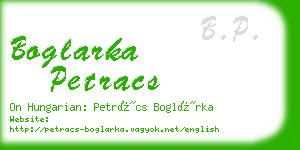 boglarka petracs business card